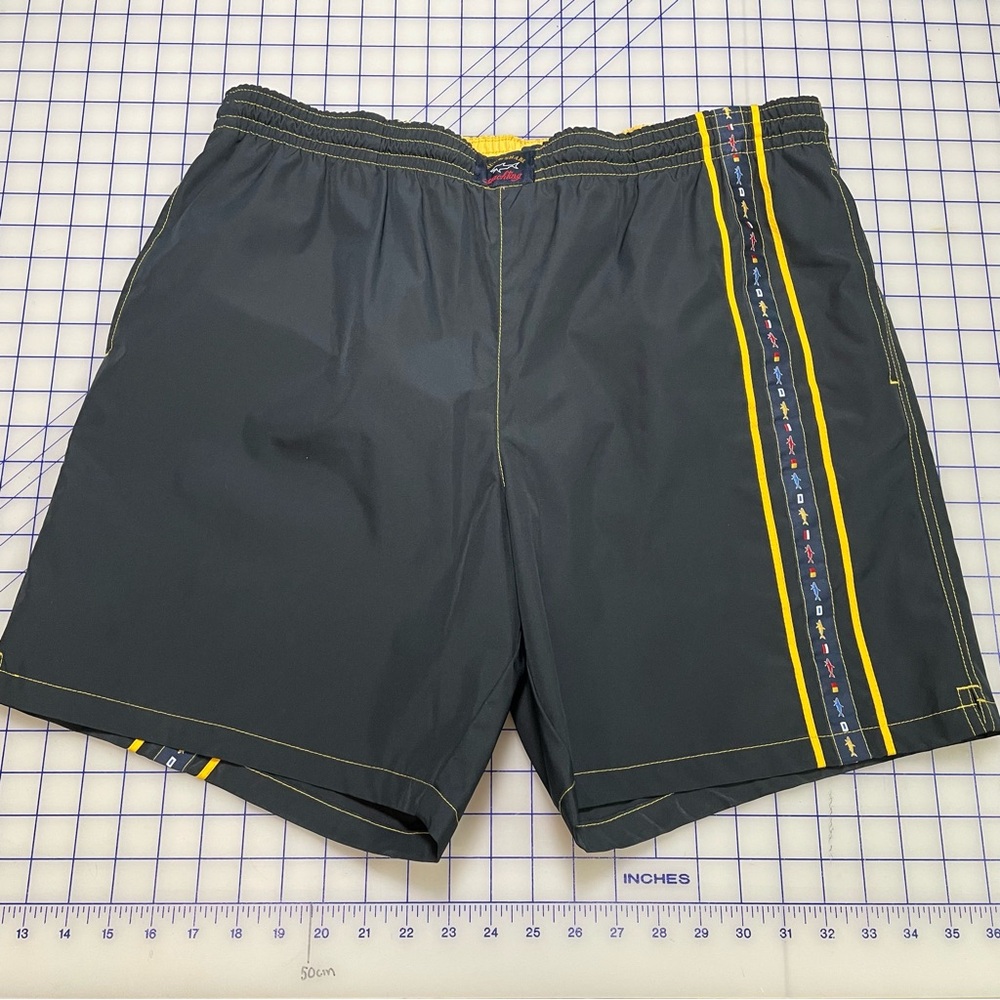Paul & Shark Men's Athletic Swim‎ Shorts - Black with Yellow Trim